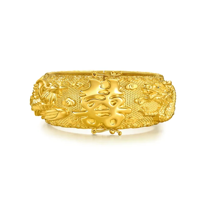 “龍與鳳凰”999.9黃金手鐲